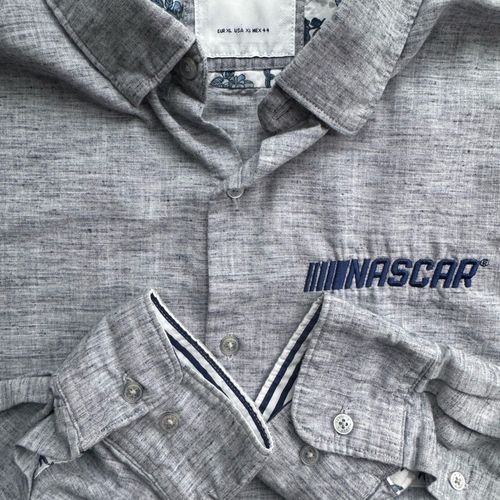 NASCAR Denim & Flower Gray Men’s Shirt XL